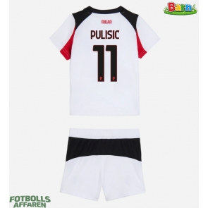 AC Milan Christian Pulisic #11 Bortaställ Barn 2025-26 Kortärmad (+ Korta byxor)